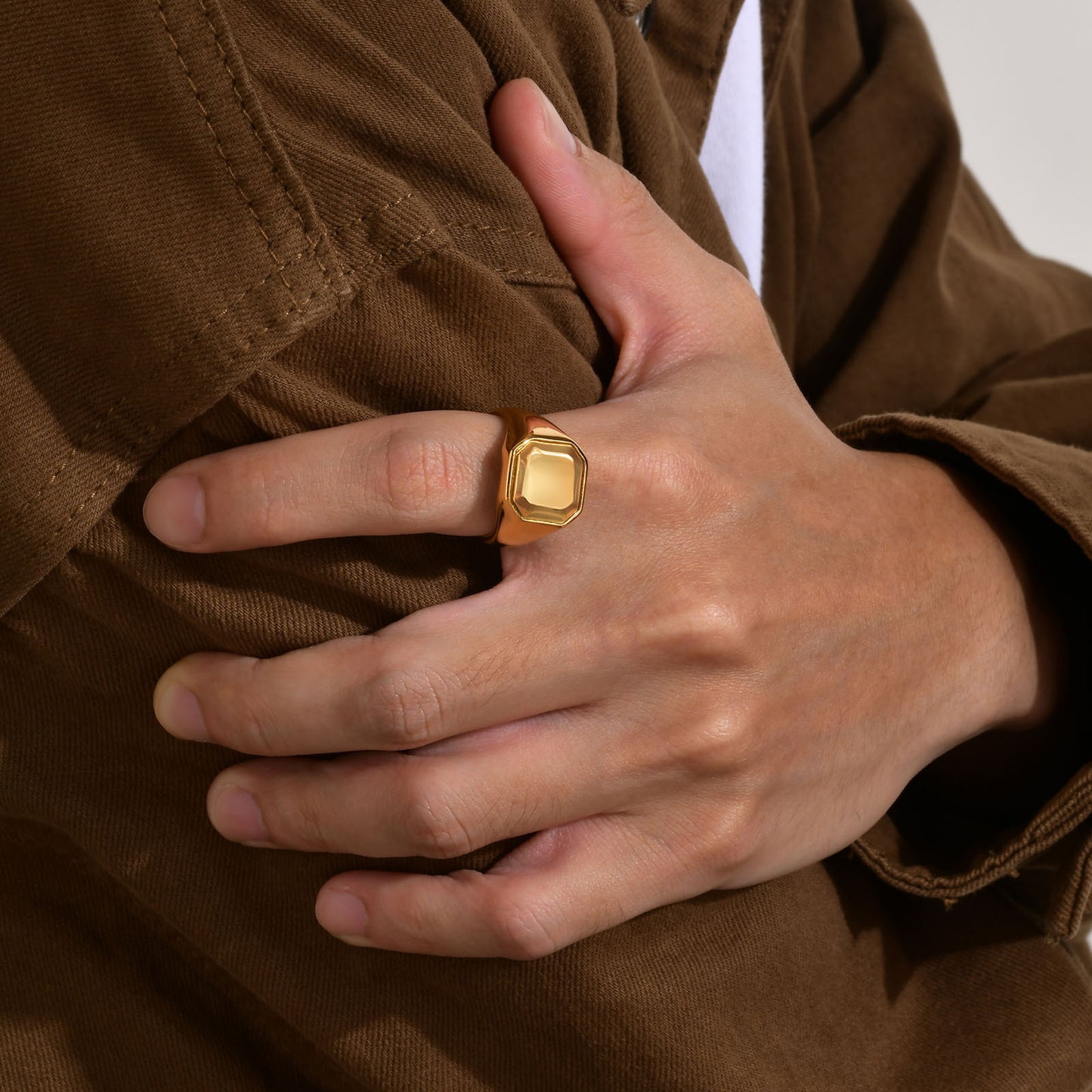 Accessories Stainless Steel Ring Unisex 18K Gold Seal Ring