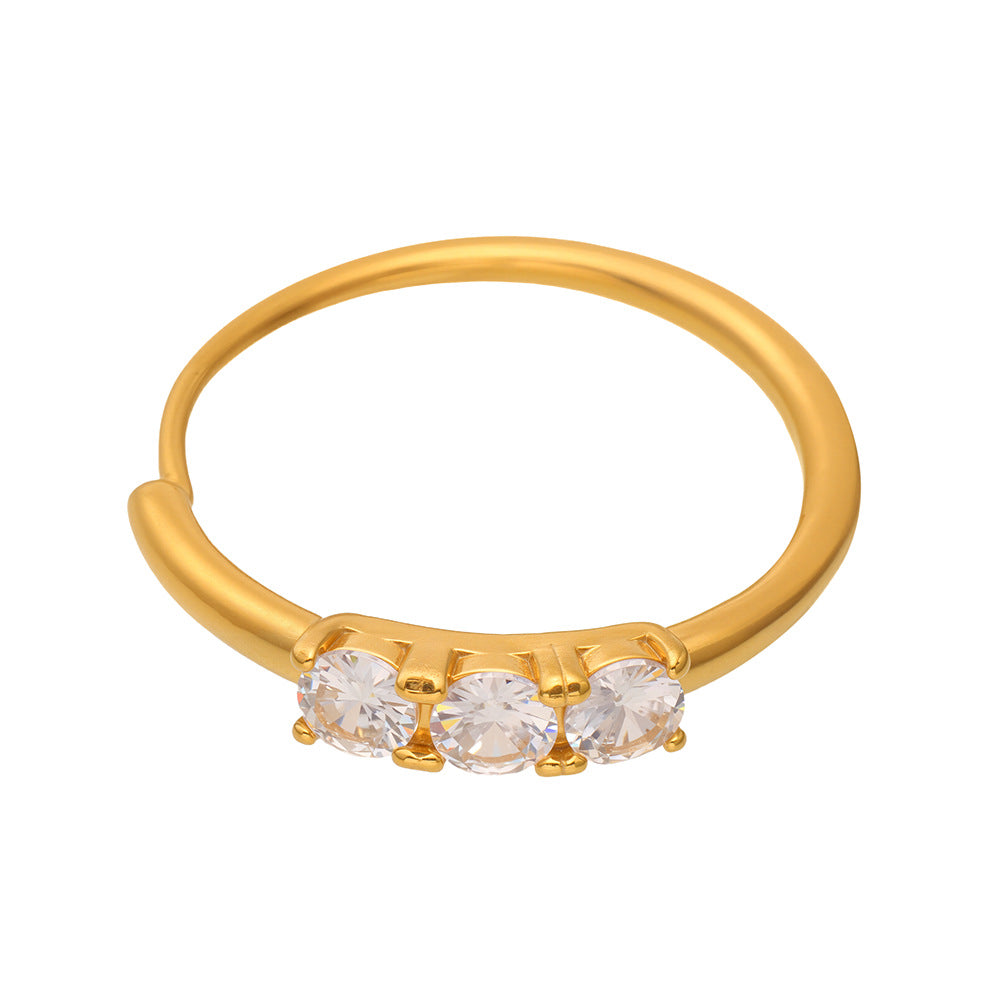 Planderful Zircon Ring 18K Gold Plated Index Finger Ring