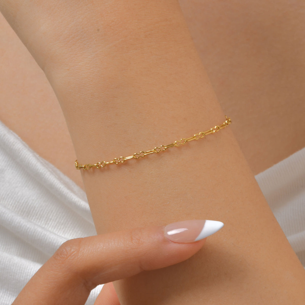 Stainless Steel Handmade Chain Gold Necklace Bracelet Women's