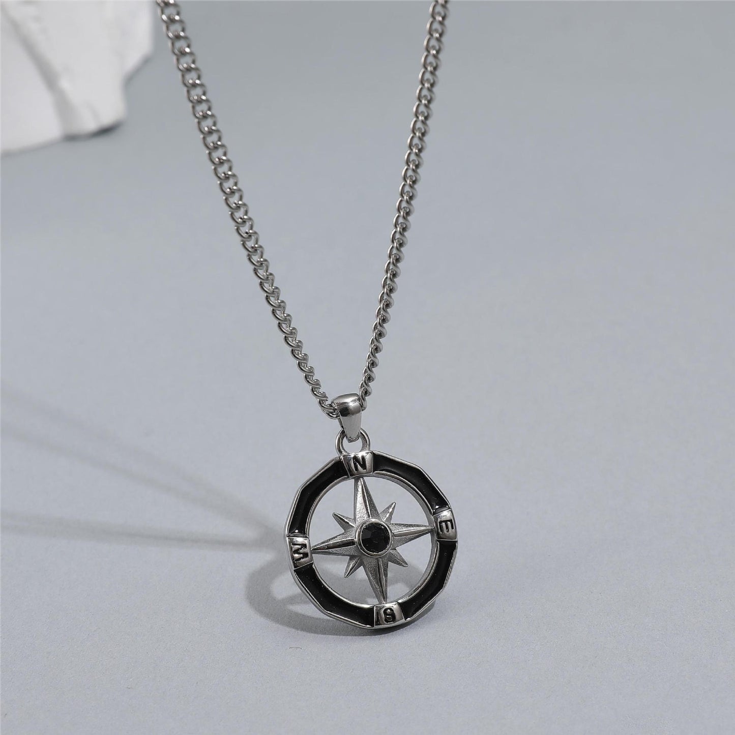 Planderful Compass Necklace For Boys Premium Titanium Steel Hexagram Pendant Everyday Genie
