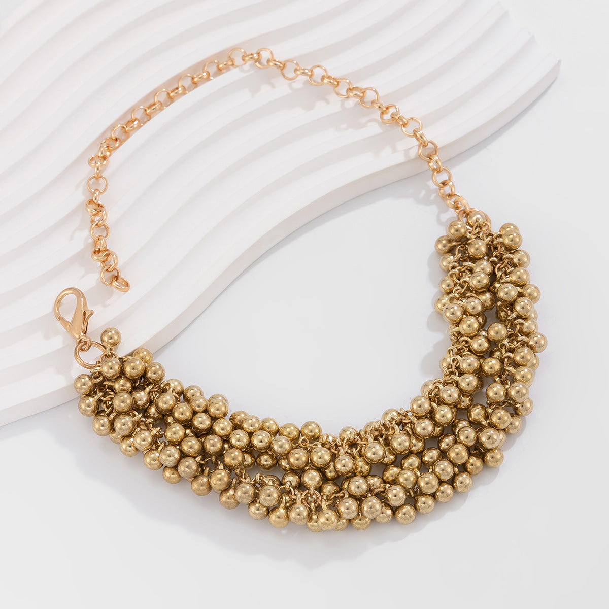 Oversized Round Bead Drop Necklace