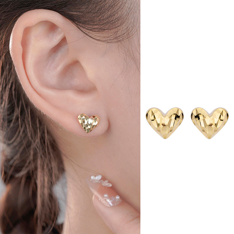 Simple S925 Sterling Silver Stud Earrings Wholesale Love Heart