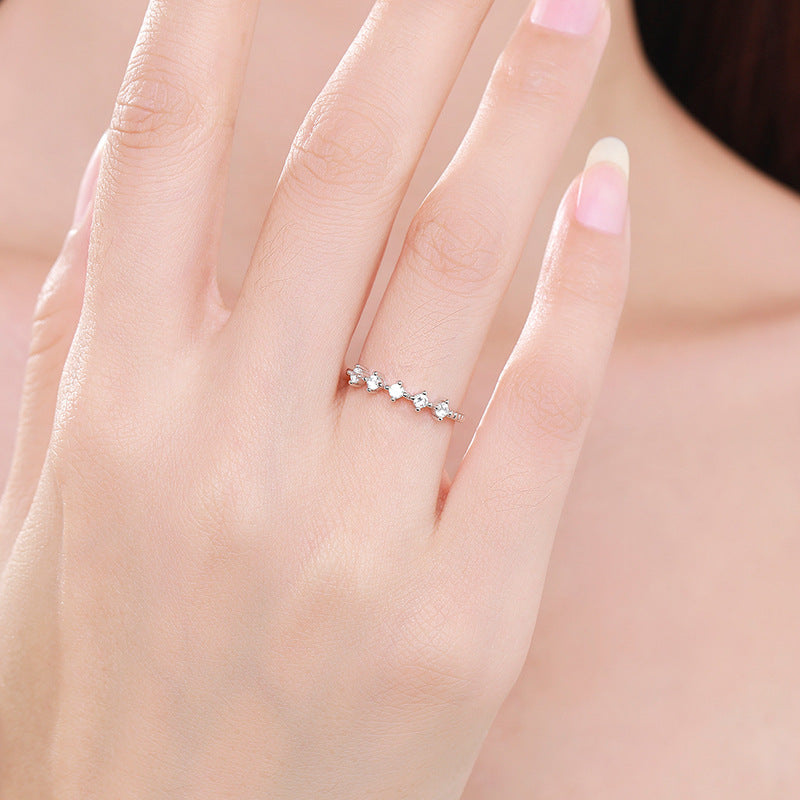 925 Sterling Silver Zircon Stacking Ring