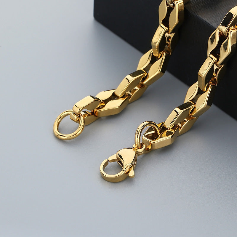 Planderful Stainless Steel Hip Hop Chain Bracelet Men Women