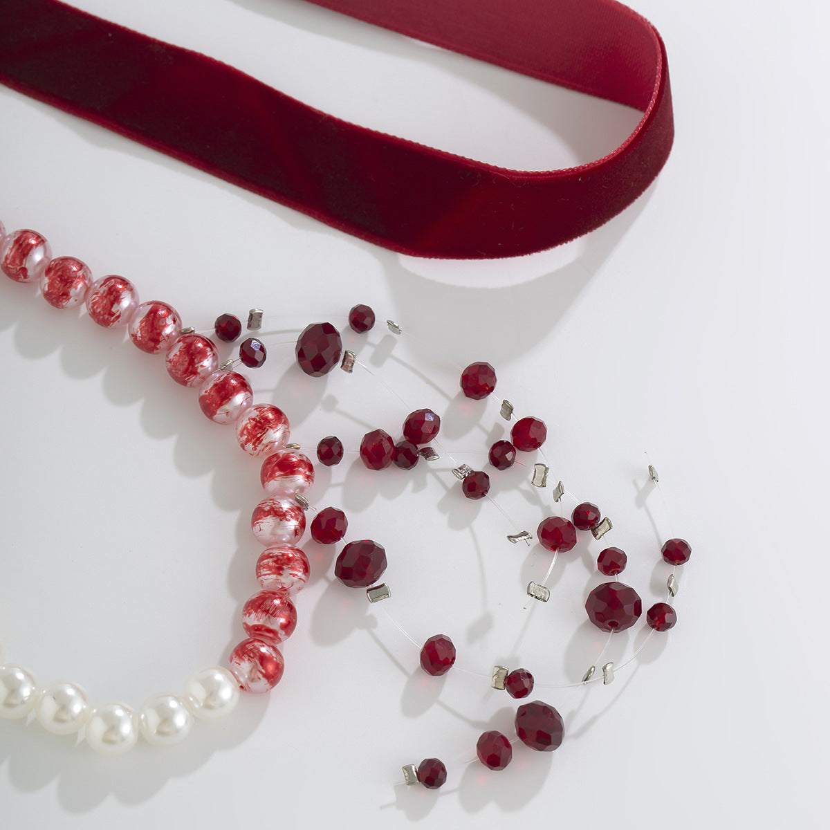 Pearl-Style Gothic Blood Drop Choker