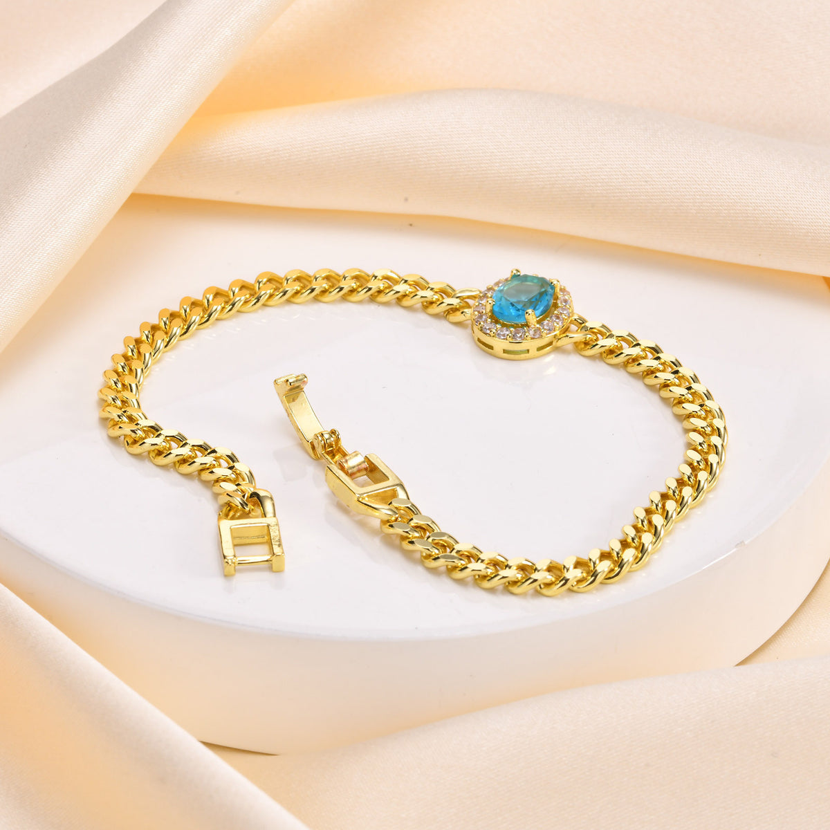 Copper Zircon Bracelet Gold Women's