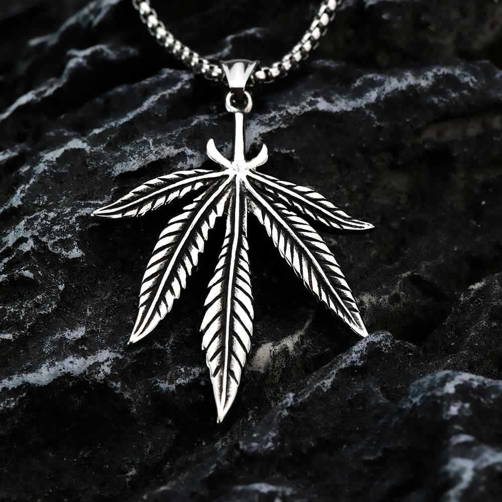 Maple Leaf Stainless Steel Pendant Necklace