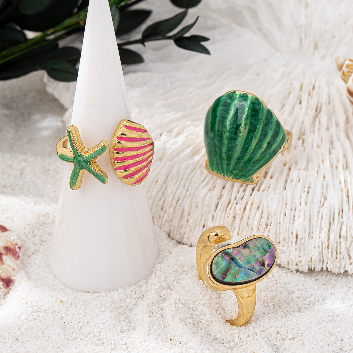 Ocean Series Starfish Ring Set for Women by Planderful