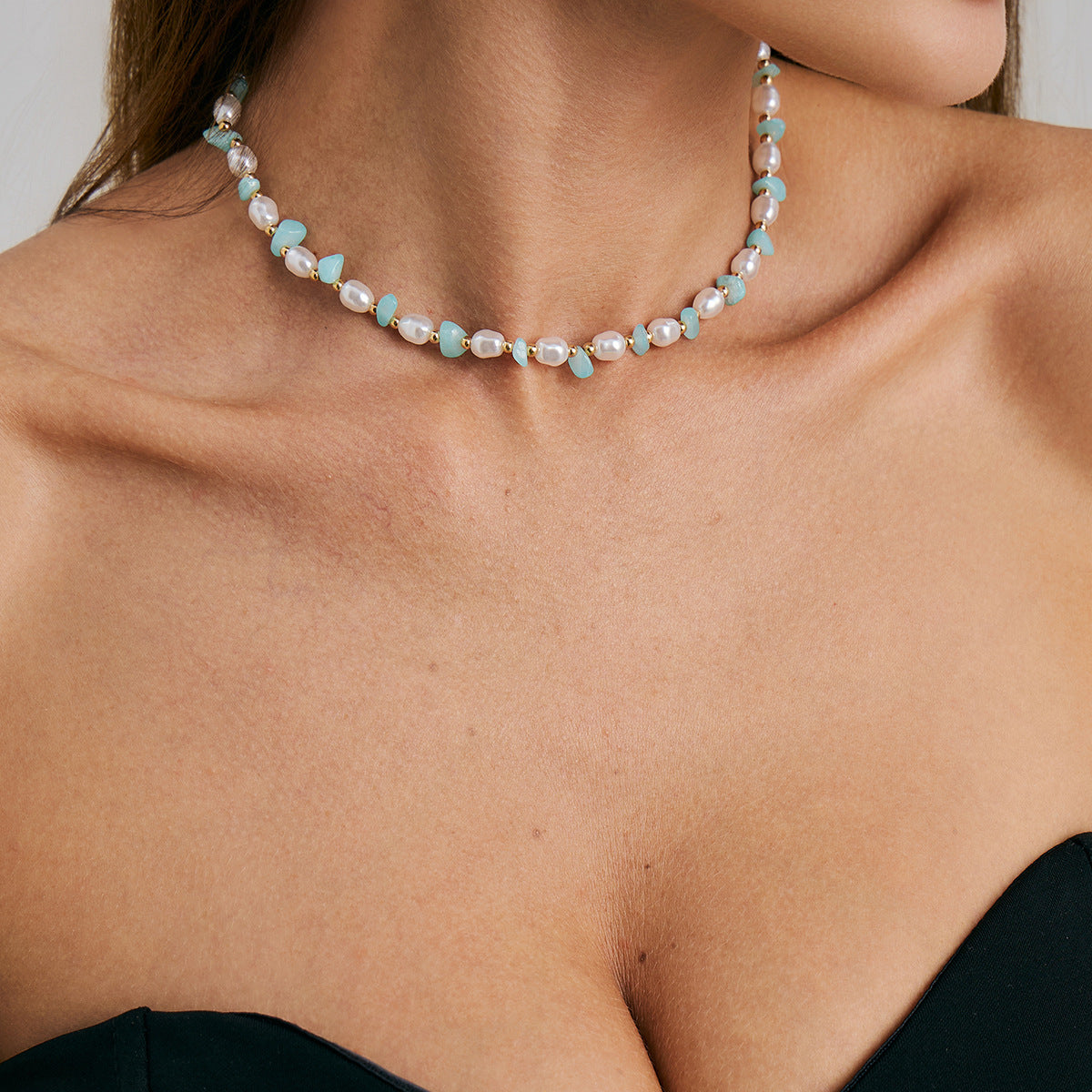 Coastal Beaded Pearl-Style Necklace