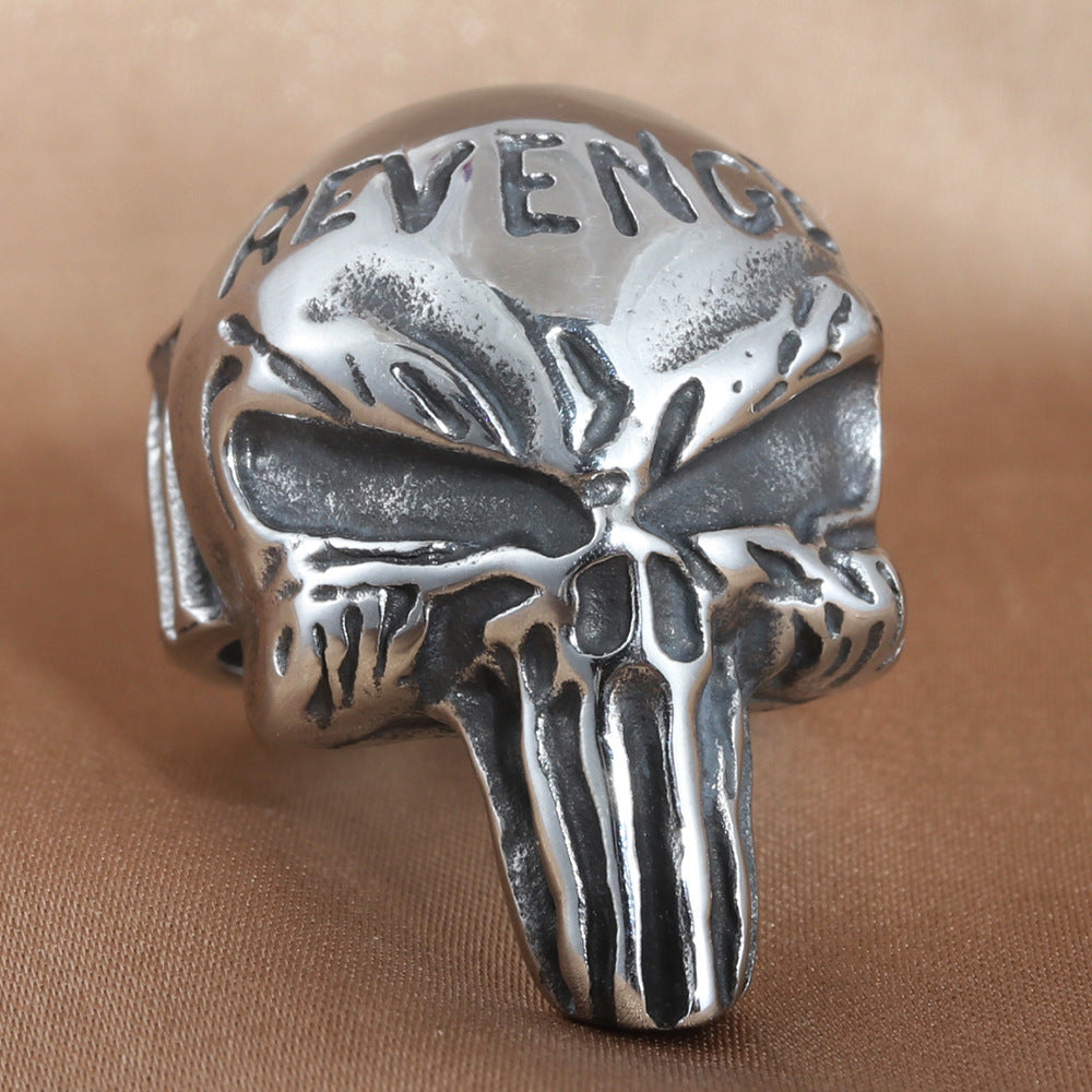 Personalized Titanium Steel Skull Ring for Men - Retro Trendy Accessories in Sizes 7-13