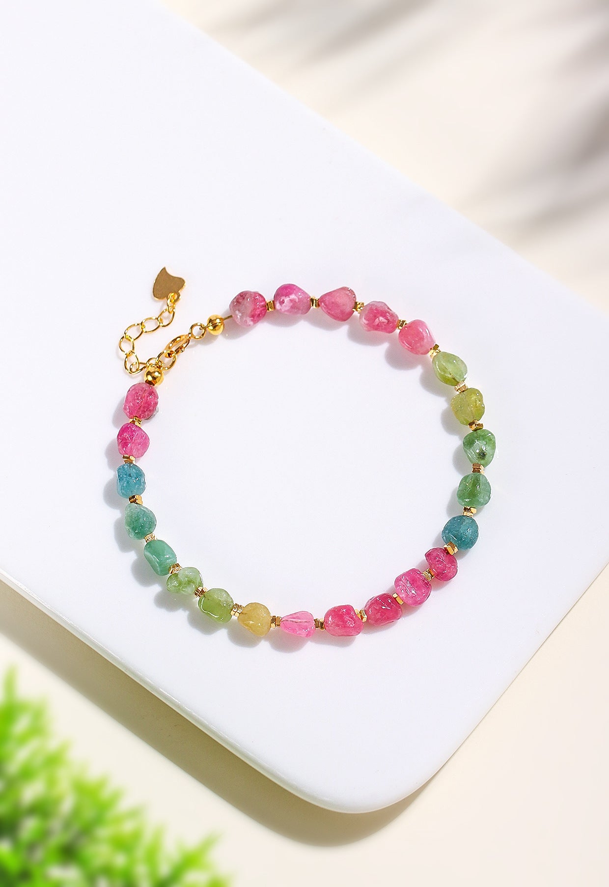 Planderful Fortune's Favor Bracelet – Colorful Natural Tourmaline Beads