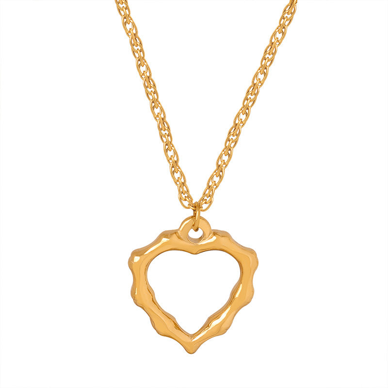 Niche Design Gold-Plated Pendant Necklace with Irregular Charm