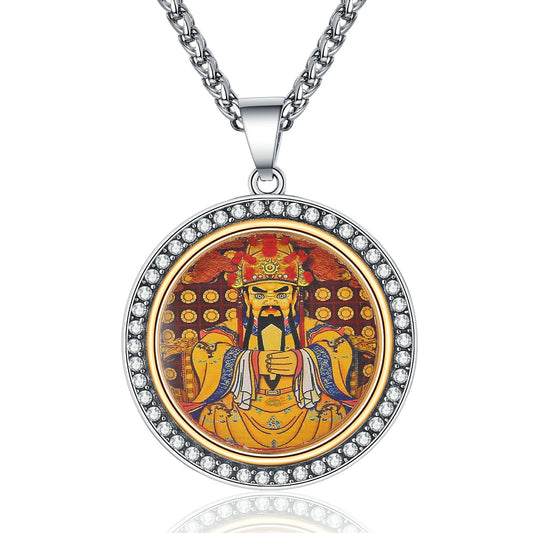 Titanium Steel Necklace – Elegant Chinese Style Wutai Mountain Longwuye Lucky Item