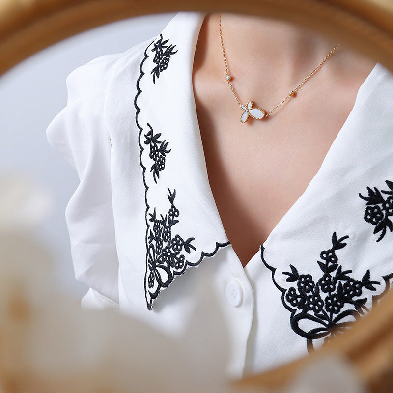 Butterfly Shell Growth Necklace - Handcrafted Women's Titanium Steel Sea Shell Jewelry