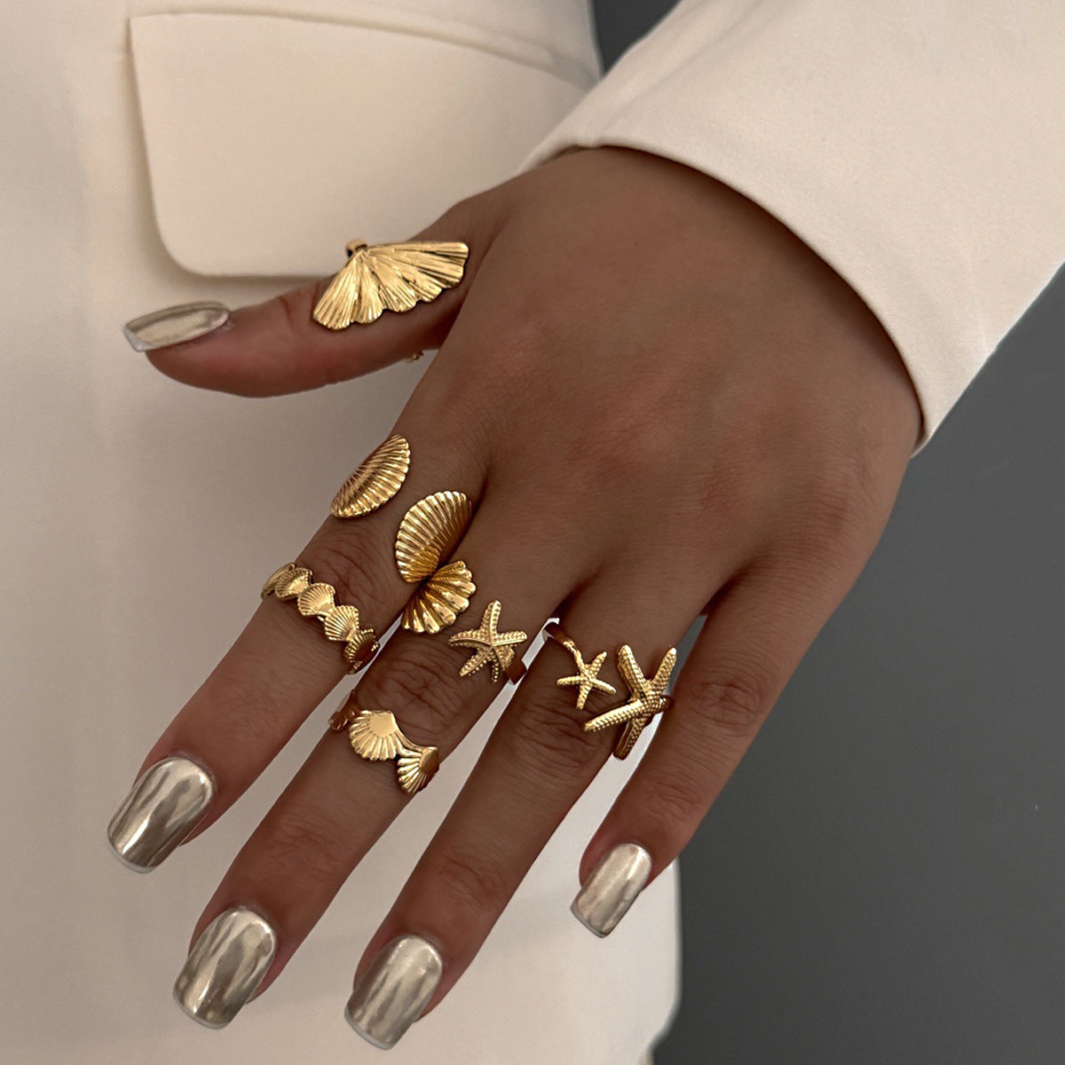 Planderful Vienna Verve Ring – Personalized Retro Sunflower Starfish Design