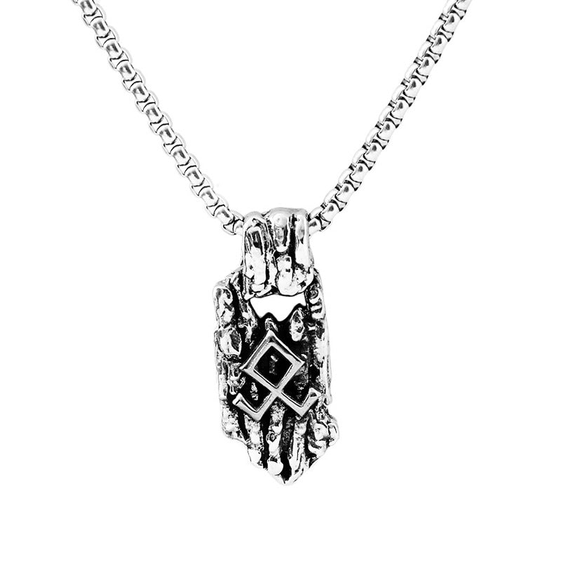 European And American Titanium Steel Necklace Accessories Viking Rune Pendant Jewelry For Men