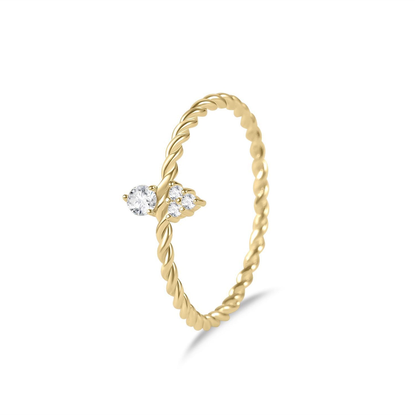 Golden Dawn Series S925 Silver Moissanite Stacking Ring