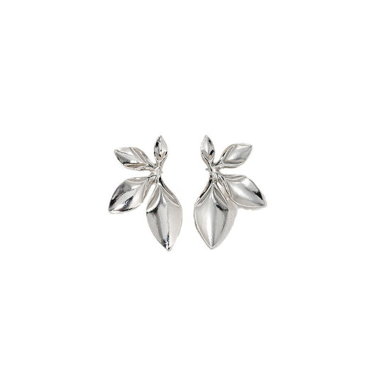 Exaggerated Metal Flower Stud Earrings - Vienna Verve Collection