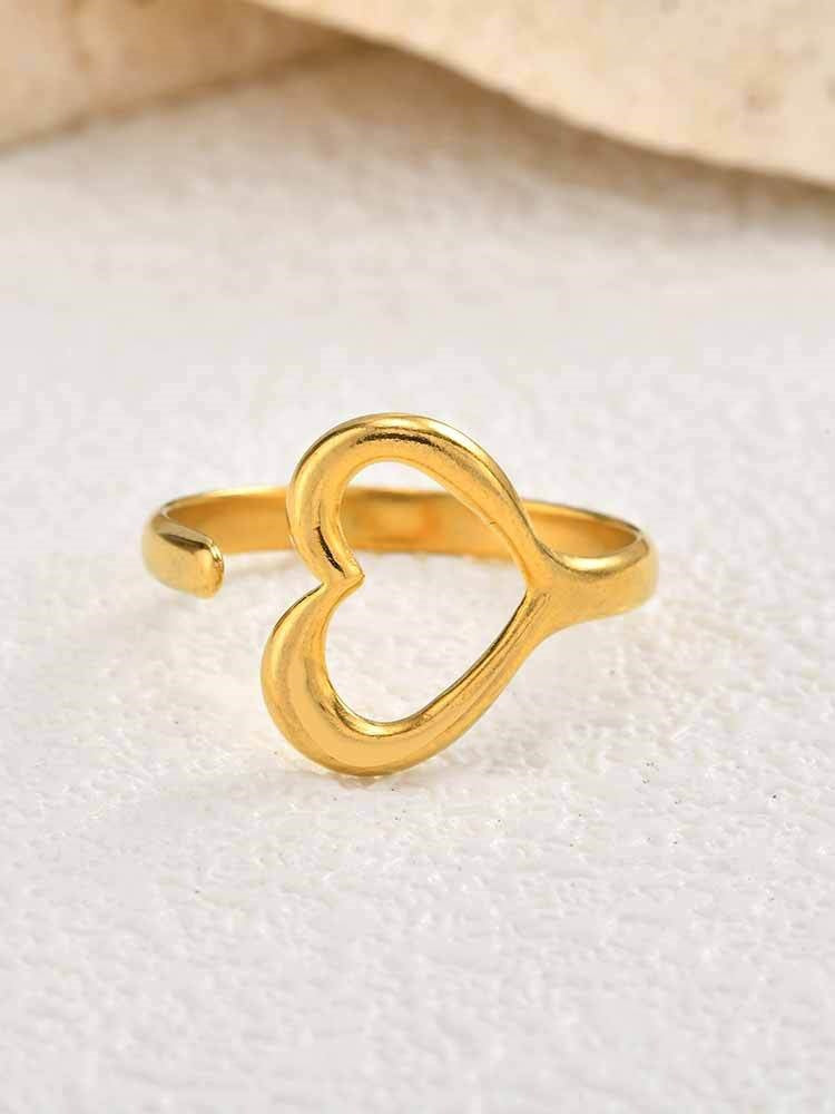 Love Ring Valentine's Day Wear Love Design Stainless Steel Heart Shape