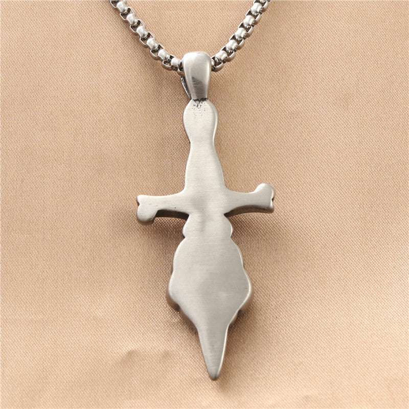 Personalized Titanium Steel Cross Pendant Necklace for Men - Retro Punk Style