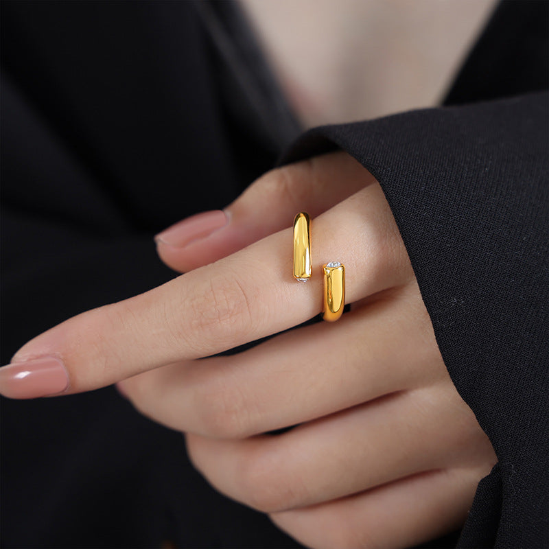 Cold Breeze Zircon Ring - Luxurious Titanium Steel Jewelry