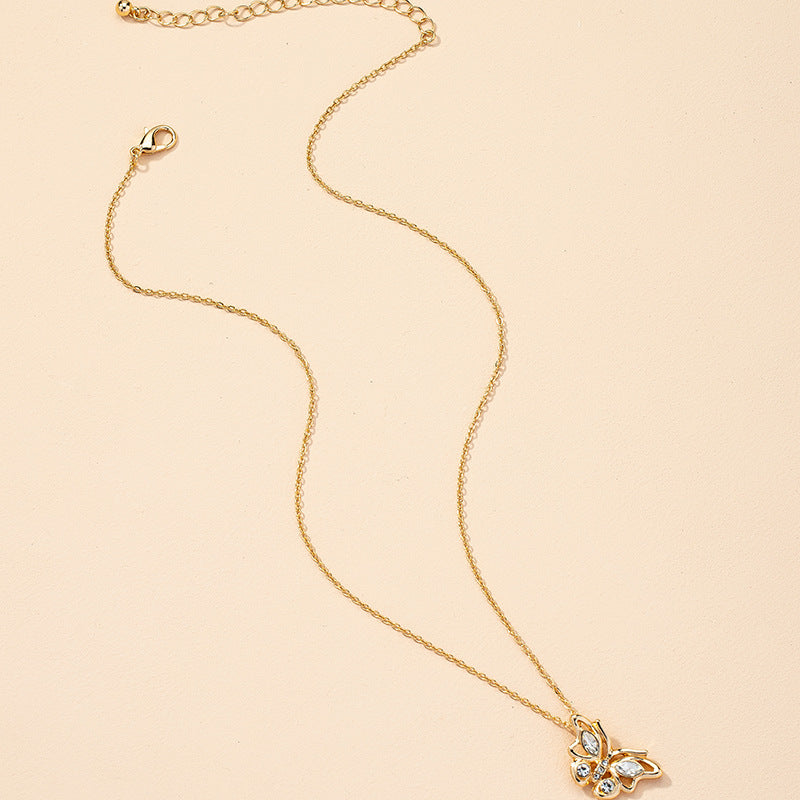 Trendy Accessories Collection: Metal Butterfly Necklace with Retro Flair