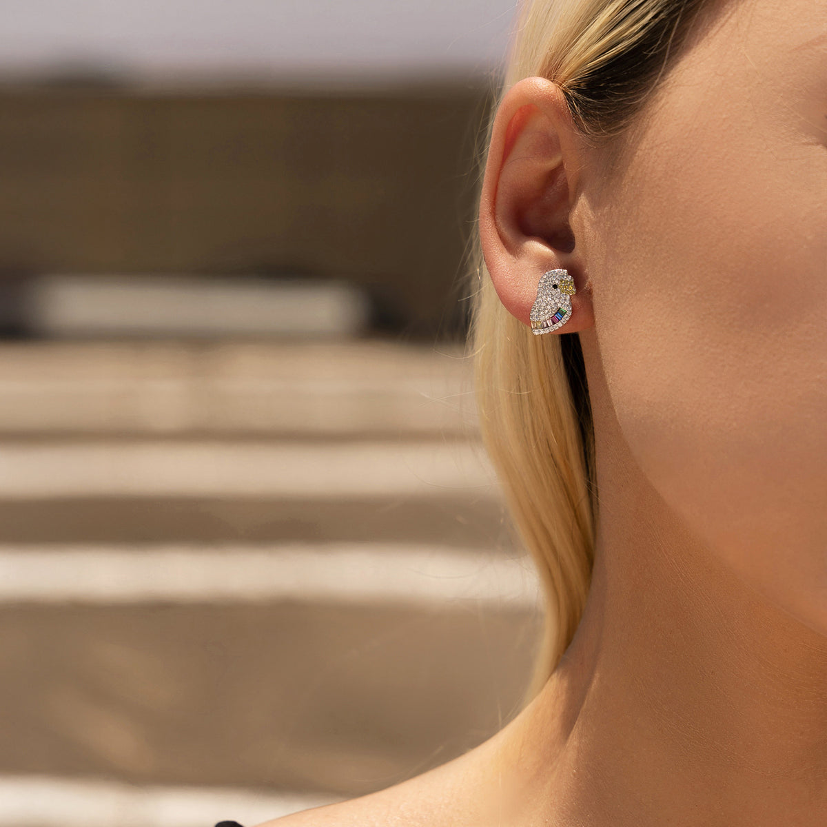 925 Sterling Silver Parrot Earrings