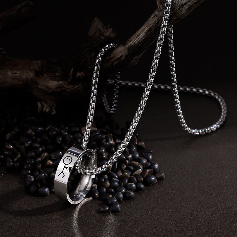 Stainless Steel Stickman Love Necklace for Men
