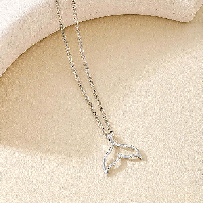 Planderful Vienna Verve Necklace – Stylish Metal Hollow Mermaid Tail Design