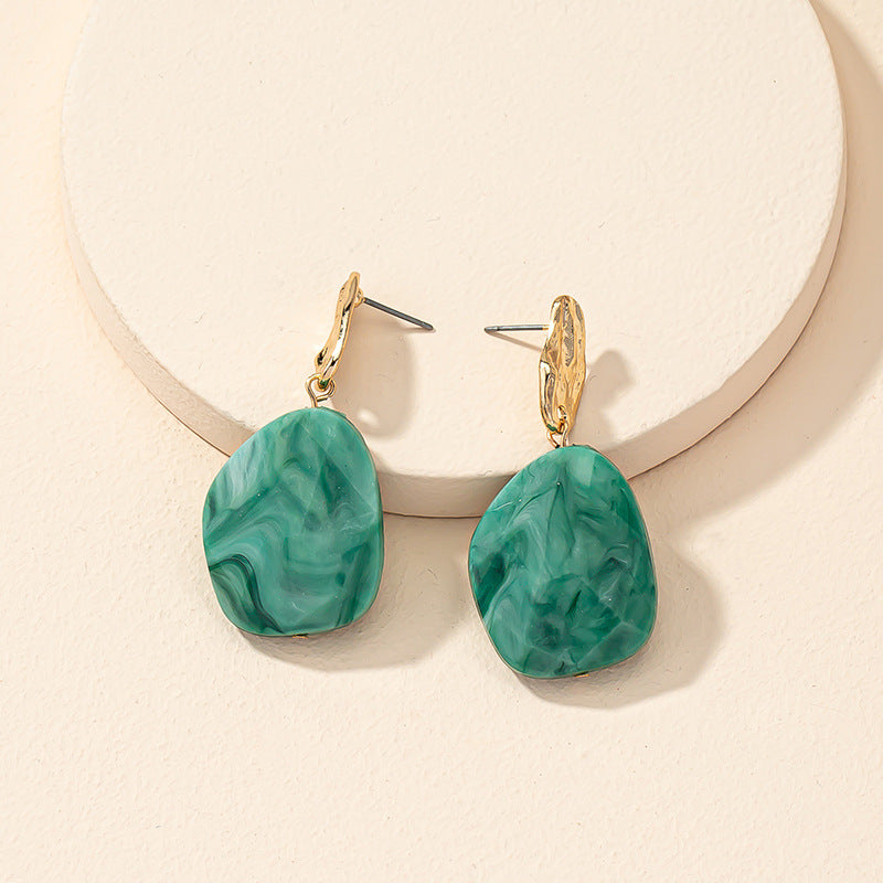 Muted Elegance: Dark Green Acrylic Butterfly Earrings