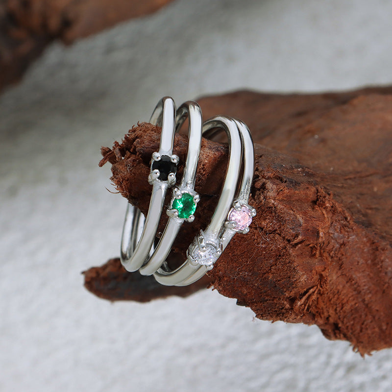 Elegant Multicolor Zircon Women's Ring - Everyday Genie Collection