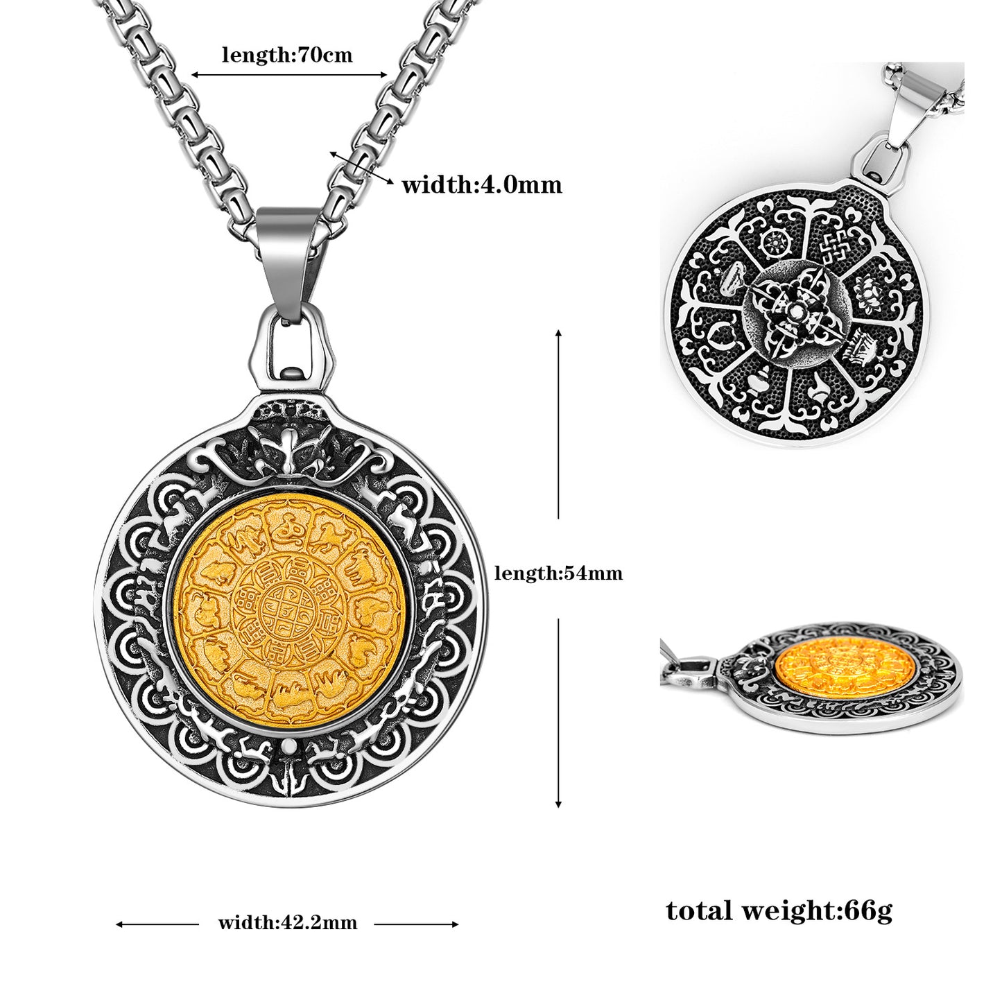 Steel Necklace – Vintage Bagua Pendant For Men