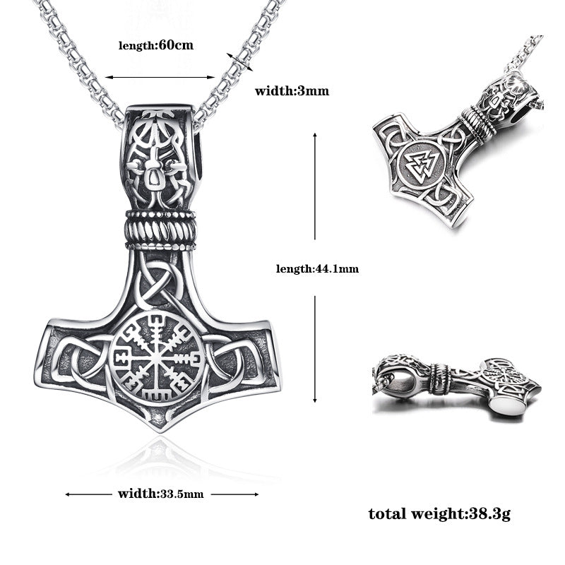 Stainless Steel Necklace – Vintage Viking Thor Hammer