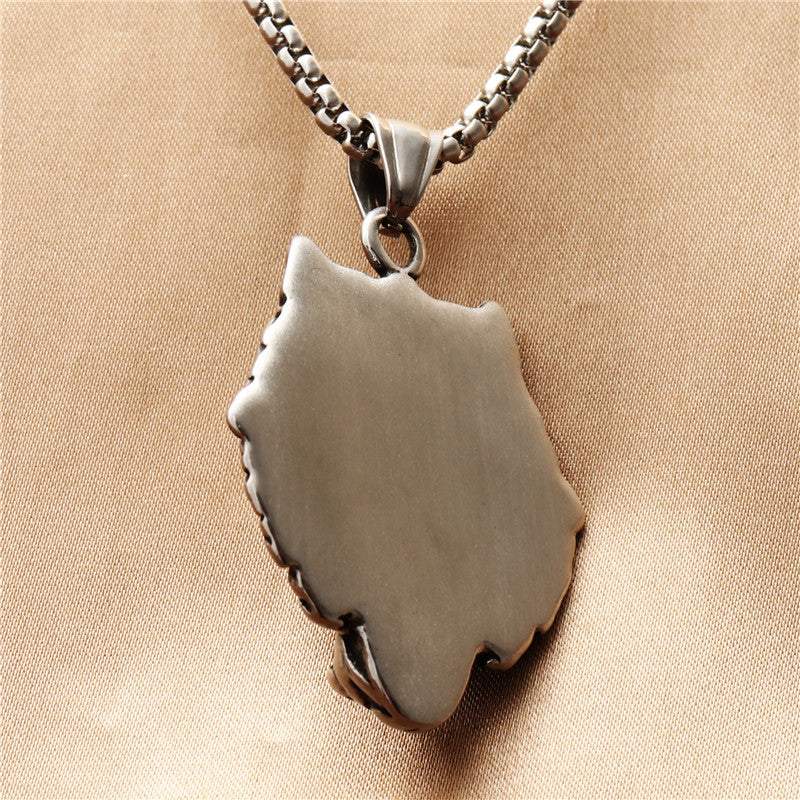 Personalized Titanium Steel Lion Head Pendant Necklace for Men - Retro Punk Style