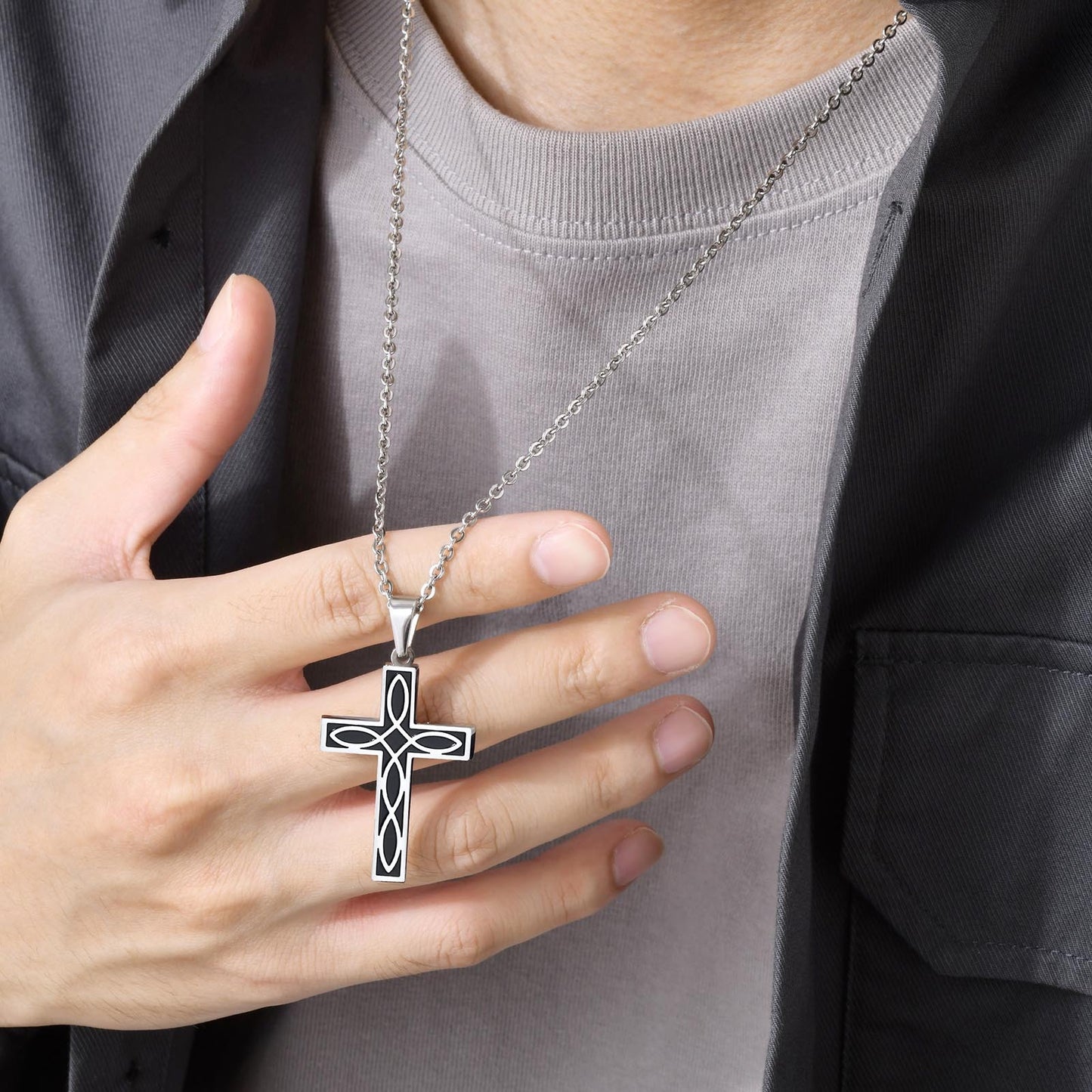 Stainless Steel Corrosion Celtic Knot Cross Pendant Steel Men