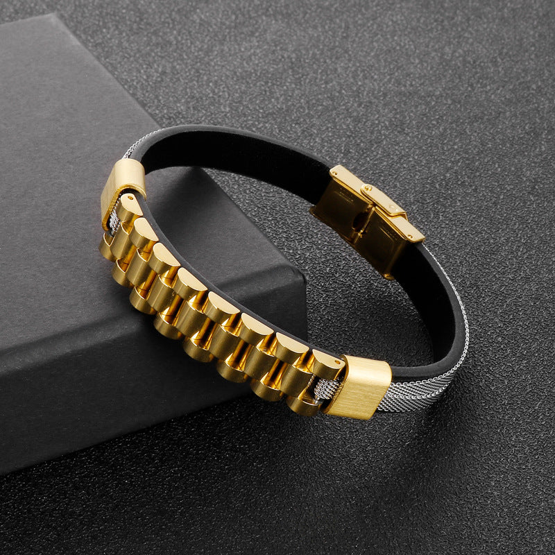Planderful Personalized Metal Watch Buckle Bracelet For Men