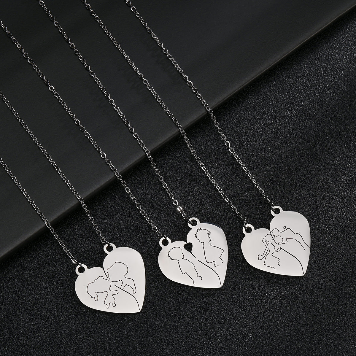 Elegant Stainless Steel Love Pendant Couple Necklace - Wholesale Jewelry from Reputable Factory
