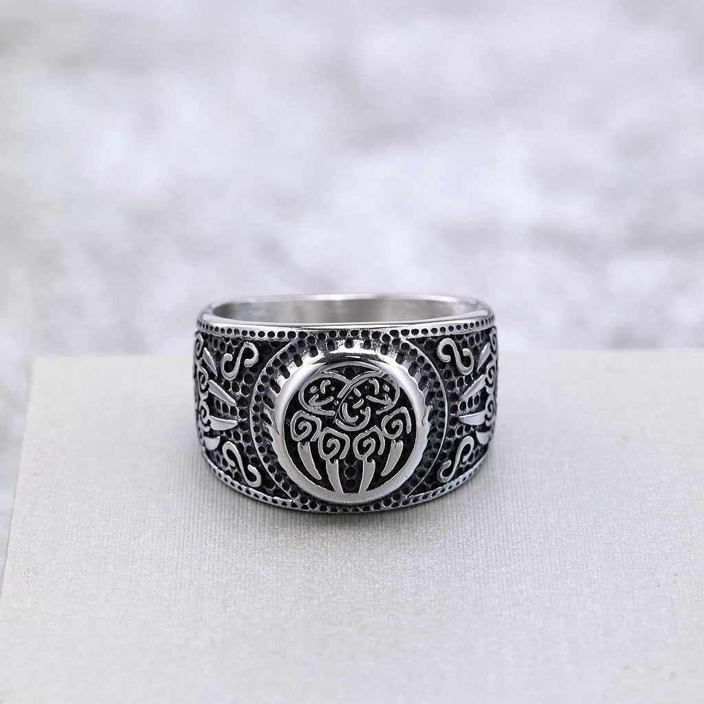 Vintage Nordic Stainless Steel Men's Ring