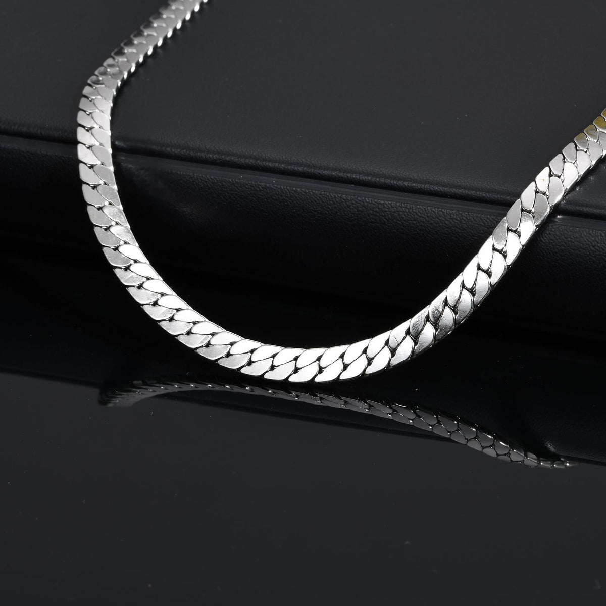 Stainless Steel Flat Encryption Nk Chain Necklace Steel Men's