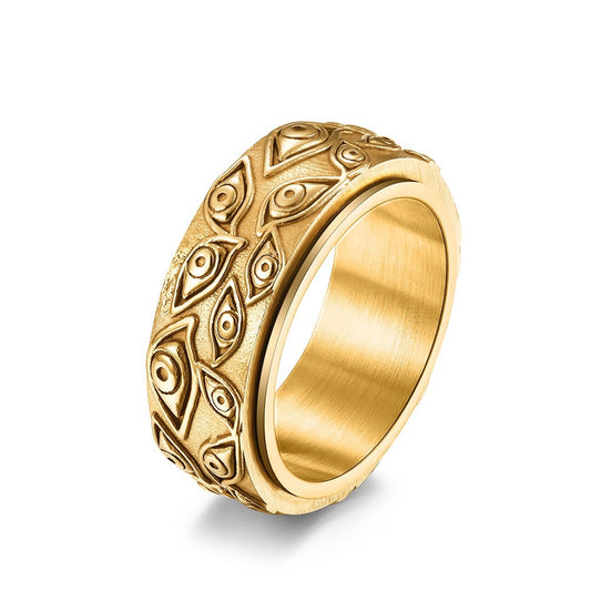 Devil's Eye Titanium Steel Ring For Men Rotating Movement Anxiety Relief Planderful Everyday Genie