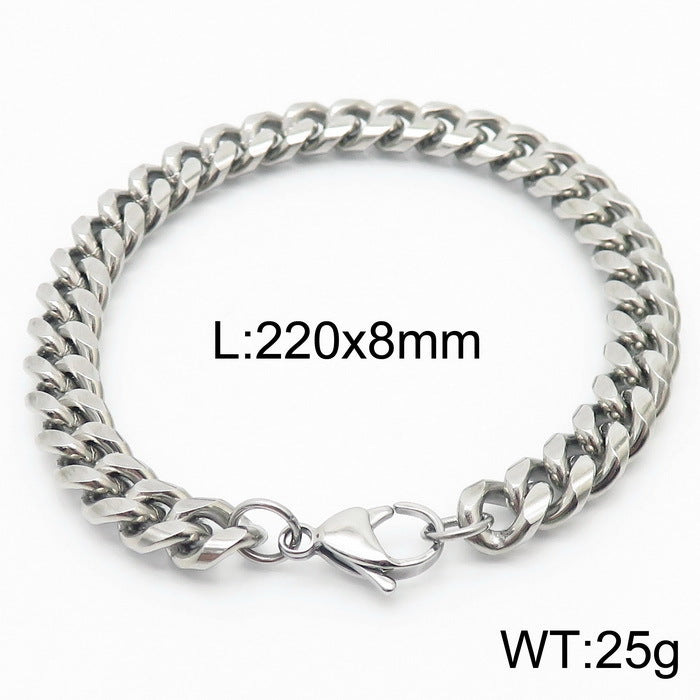 Cool Men's Titanium Steel Does Not Fade Lobster Buckle Bracelet Girls Niche Bracelet A