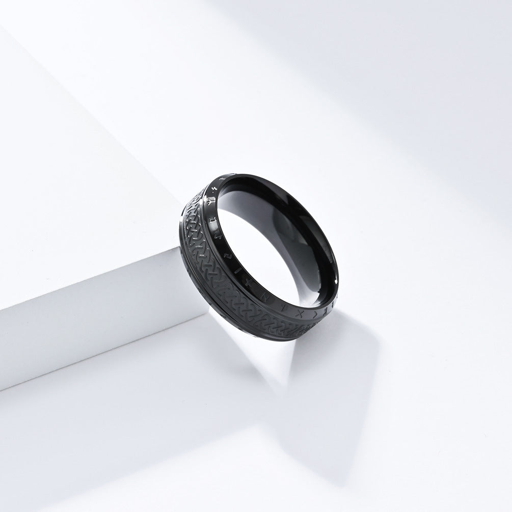 Nordic Retro Celtic Knot Viking Titanium Steel Ring for Men