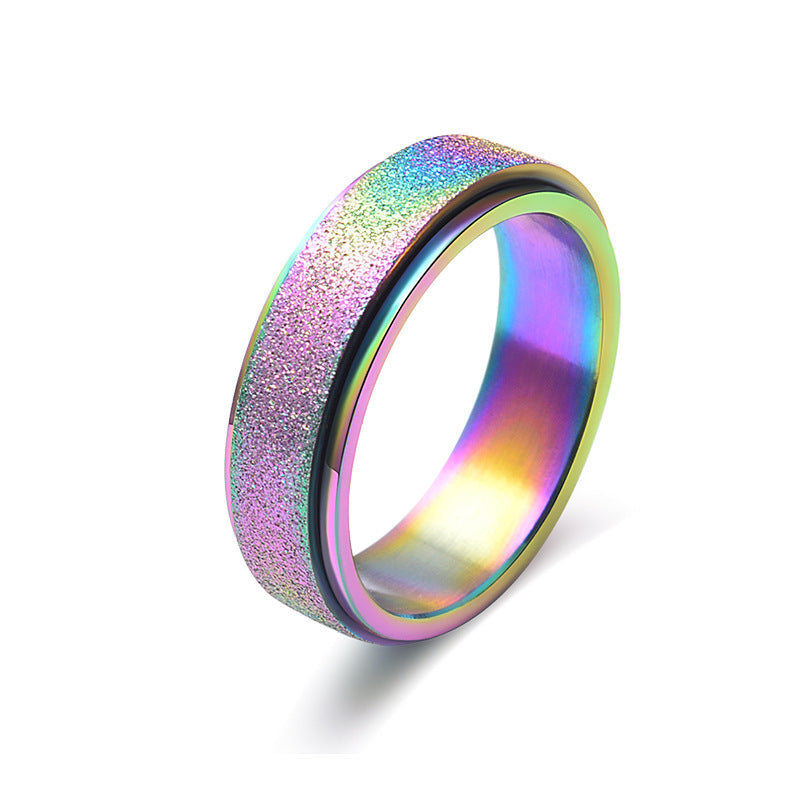 Rotating Ring Stainless Steel Rose Gold Plated Unisex Protection Statement by Planderful Collection