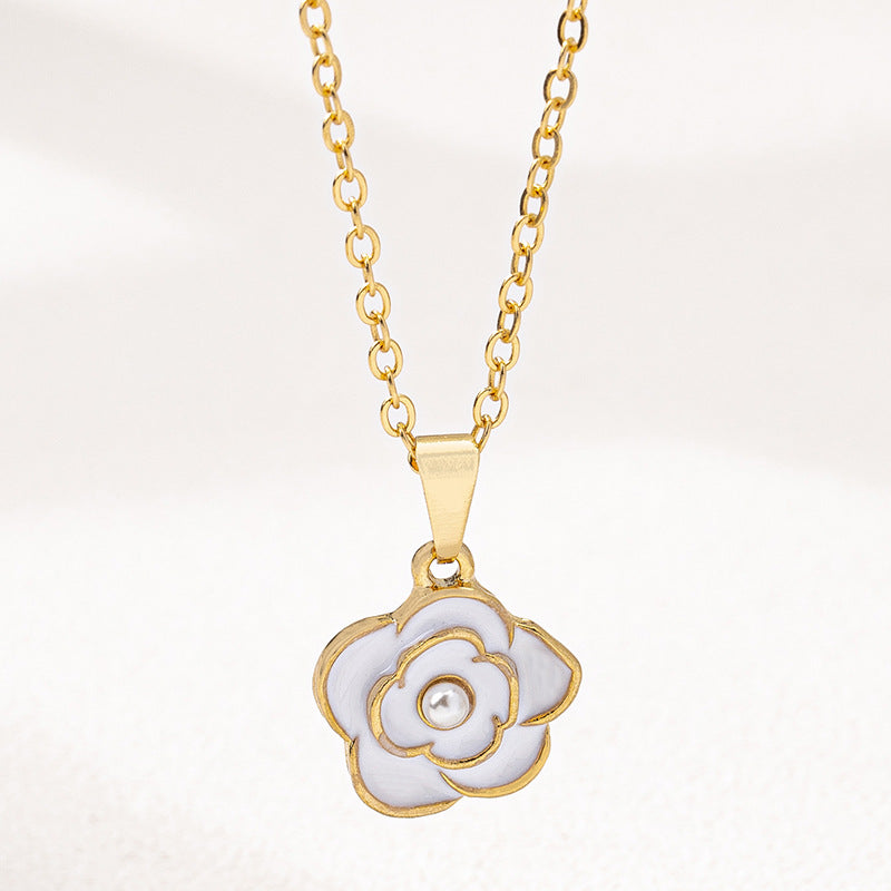 Planderful Vienna Verve Necklace – Stylish Metal Camellia Design