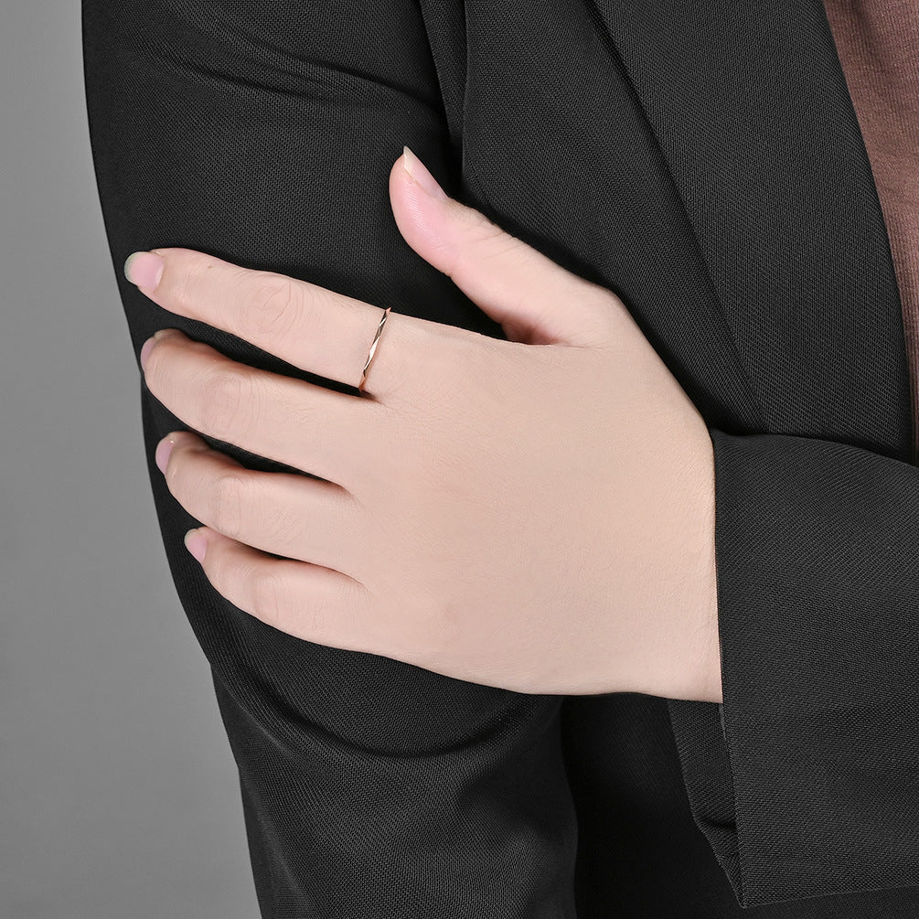 Planderful Titanium Ring Rhombus Style Stackable For Women Light Luxury Everyday Genie Jewelry