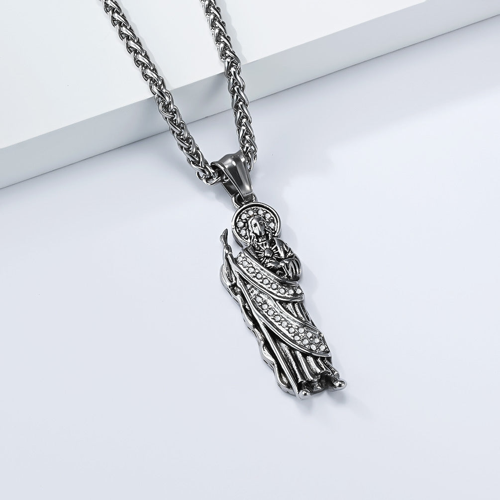 Planderful Stainless Steel Necklace For Punk Hip Hop Fans Retro Classic Pendant Edition