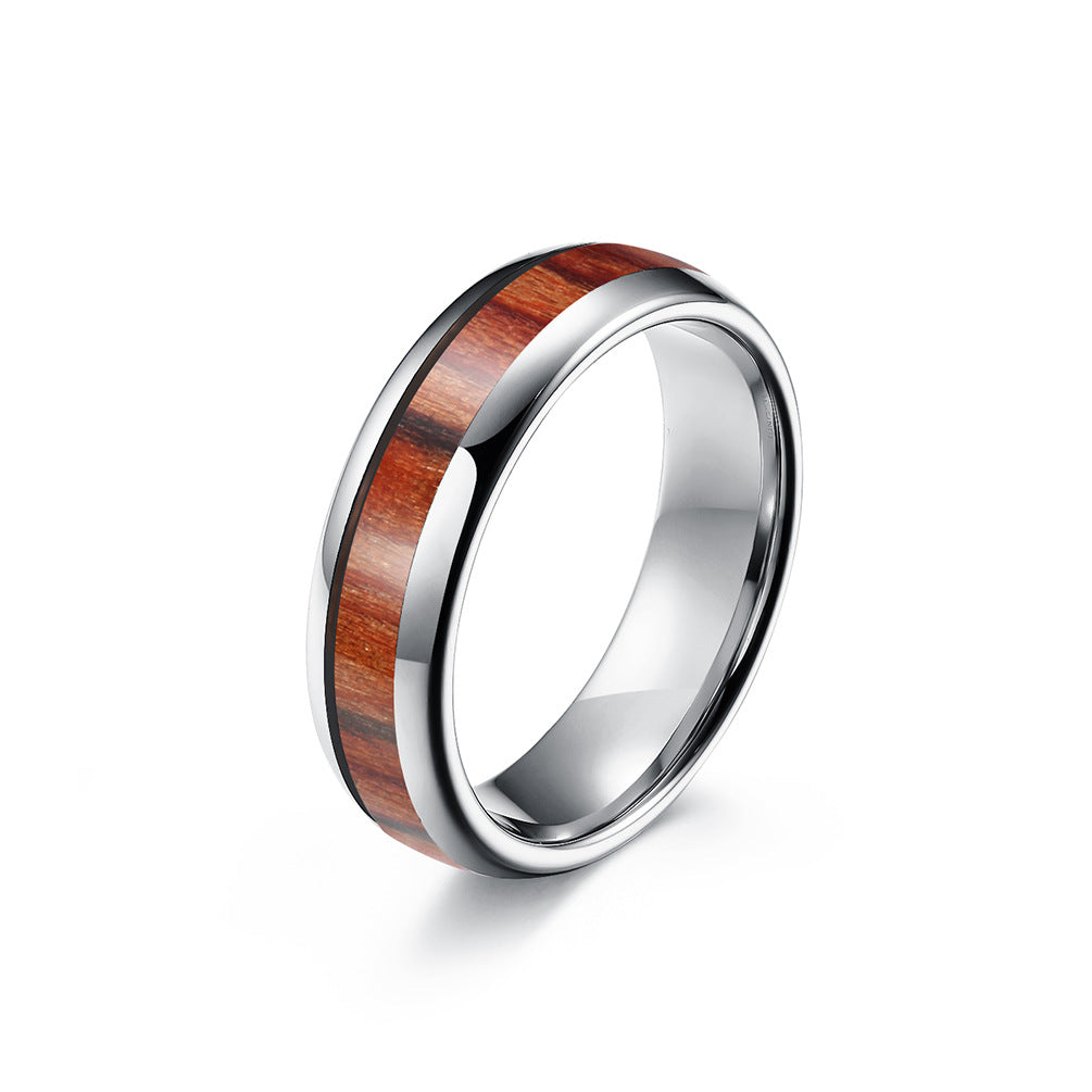 Premium Tungsten Ring Inlaid Wood And Leather 4 6 8mm For Men And Women Planderful Shop