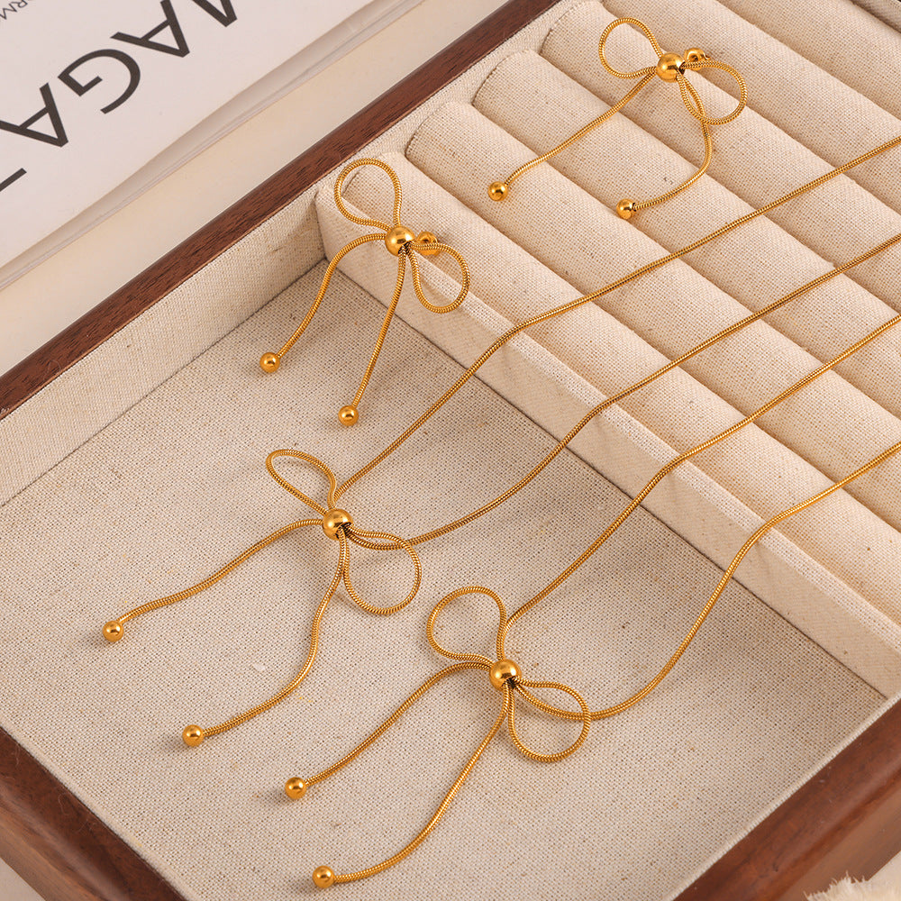Butterfly Dream Titanium Steel Gold-plated Jewelry Set for Internet Celebrities