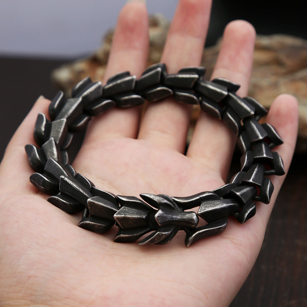 Planderful Mens Titanium Steel Keel Bracelet Customizable Punk Style Chain Jewelry