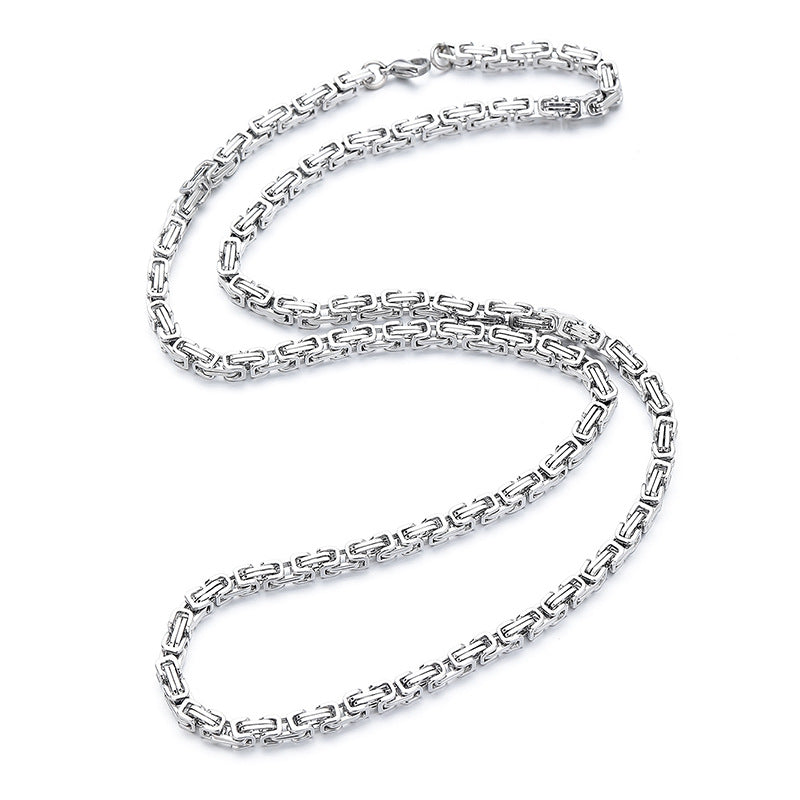 Stainless Steel Necklace - Statement Byzantine Emperor Chain